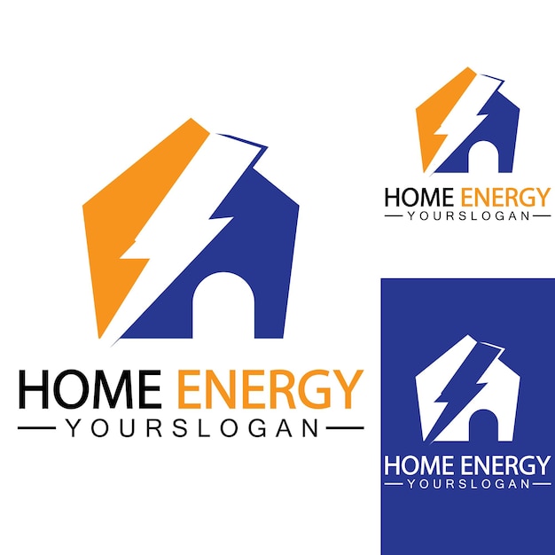 Home Power Energy Logo Vector Icono Símbolo Diseño Ilustración