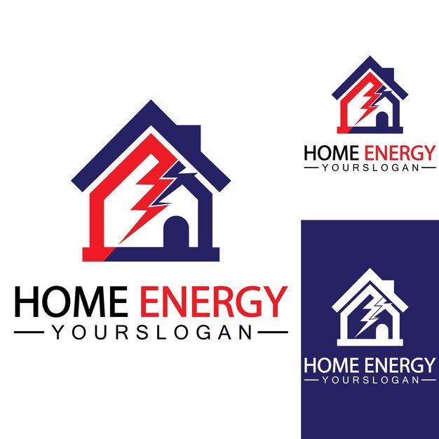 Home Power Energy Logo Vector Icono Símbolo Diseño Ilustración