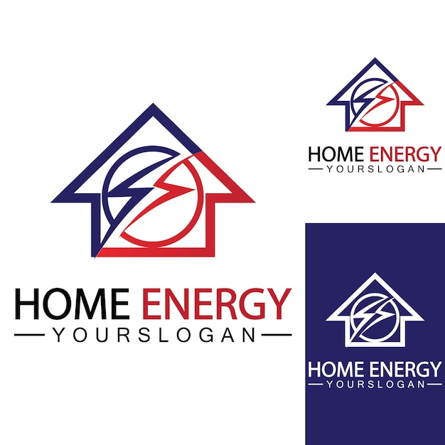 Home Power Energy Logo Vector Icono Símbolo Diseño Ilustración