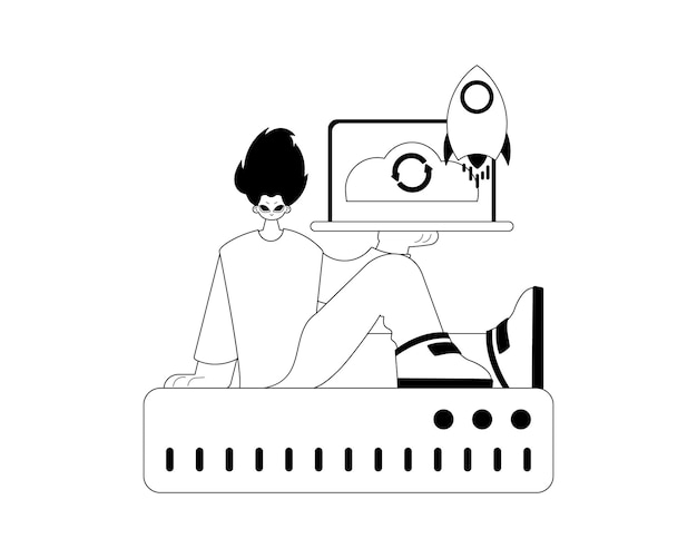 homosexual y camarero confunden reposicionar tipografía en blanco y negro transmitir obras de arte Estilo de moda Ilustración vectorial
