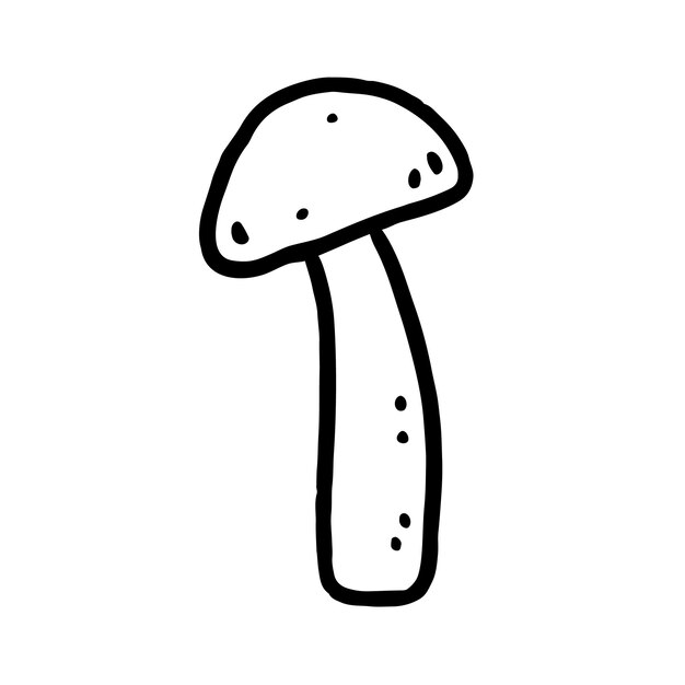Hongo aislado sobre un fondo blanco Ilustración de garabateo dibujado a mano por vector
