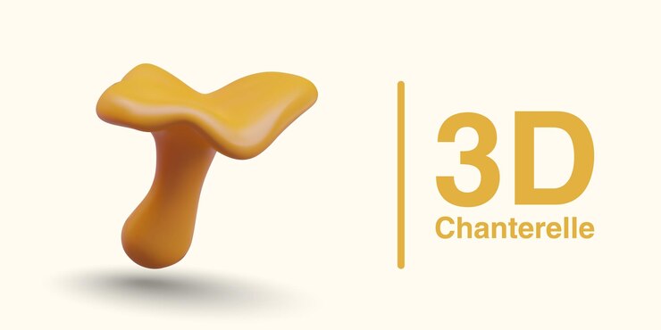 Vector hongo amarillo con borde curvo chanterella comestible del bosque objeto vectorial en posición inclinada