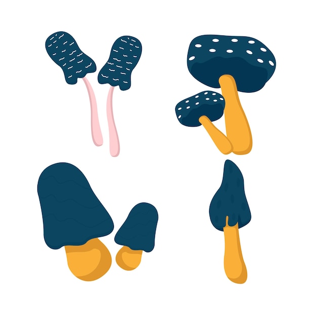hongo, clipart, ilustración, gráfico, dibujo a mano, ingrediente, comida