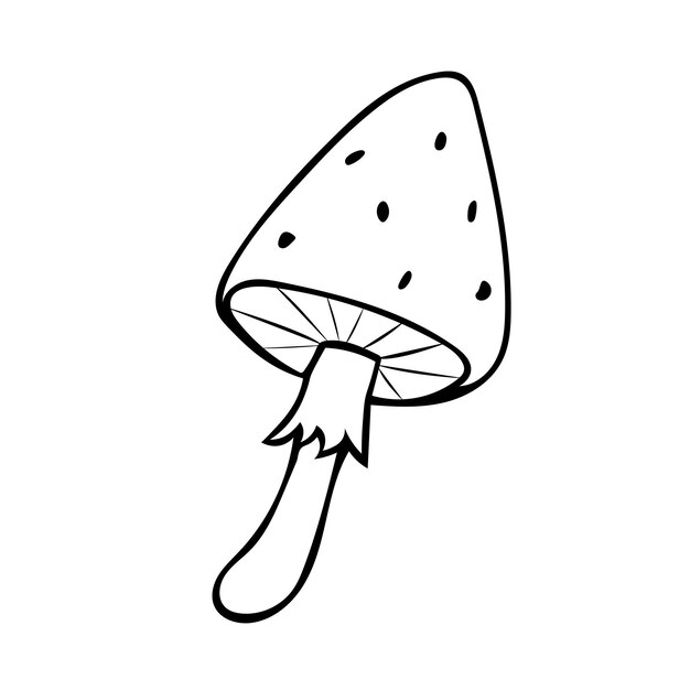 Hongo dibujado a mano Ilustración vectorial al estilo de un garabato