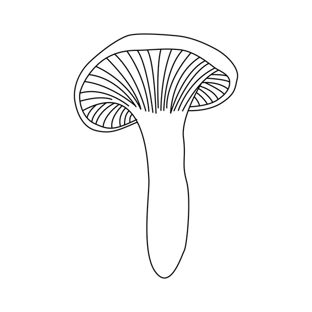 Hongo de icono con estilo de línea rellena símbolo de signo aislado ilustración vectorial