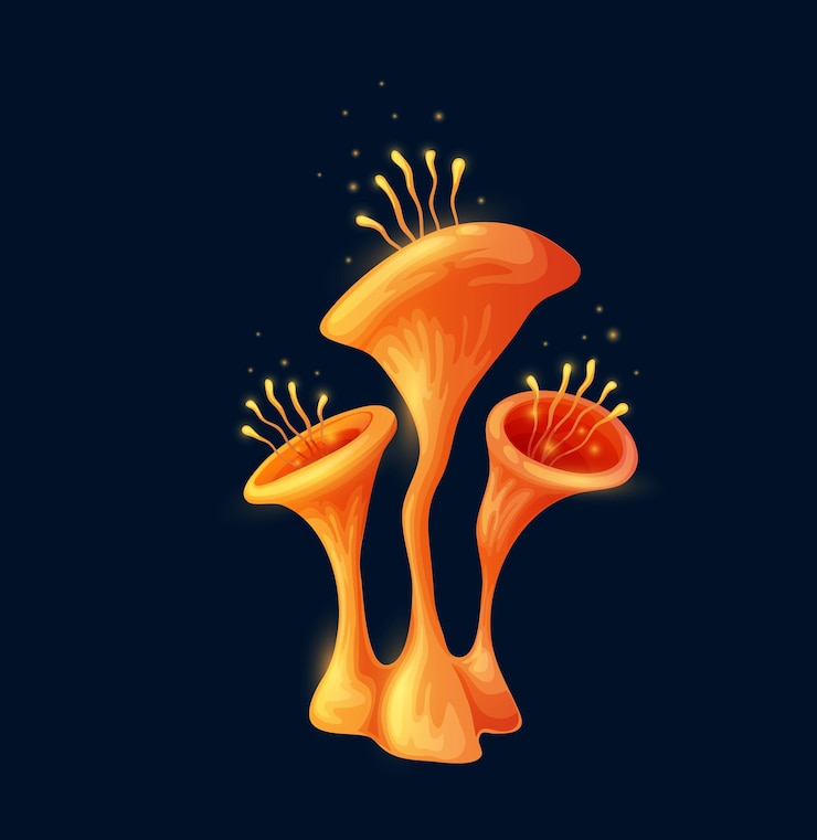 Vector hongo de vector de hongo tóxico de dibujos animados mágicos de fantasía