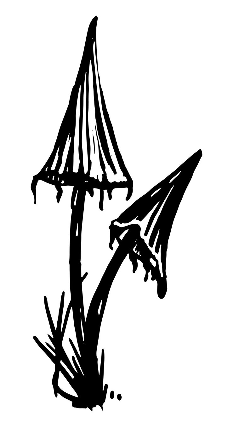 Vector hongo venenoso hongo abstracto en estilo de grabado ilustración de dibujo vectorial dibujado a mano ilustración de decoración de halloween aislado en blanco