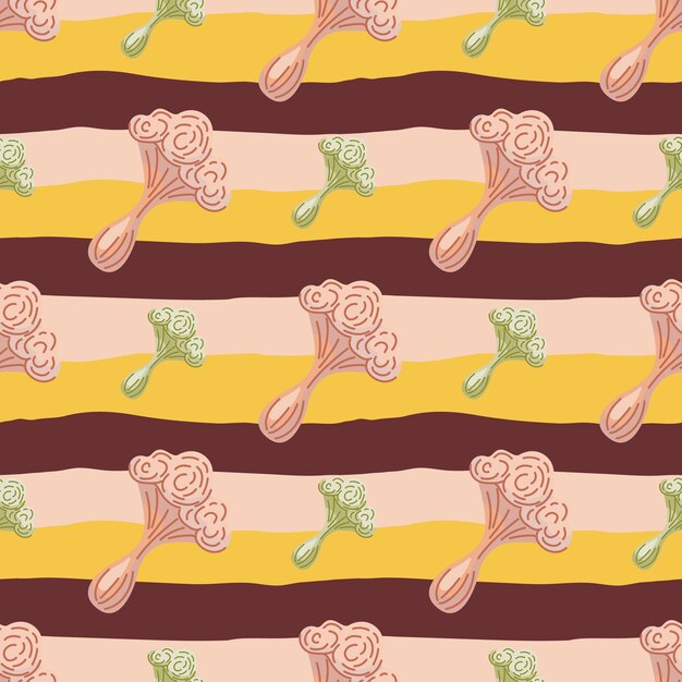 Hongos psicodélicos simples patrón sin costuras Papel tapiz de agárico de mosca mágico Diseño para impresión de tela textil papel de regalo interior de moda Ilustración vectorial