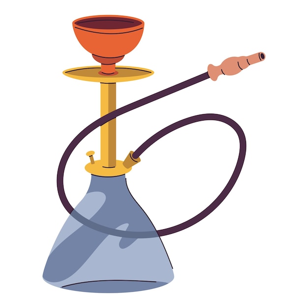 Hookah con ilustración de dibujos animados vectoriales de frasco de vidrio aislados en un fondo blanco