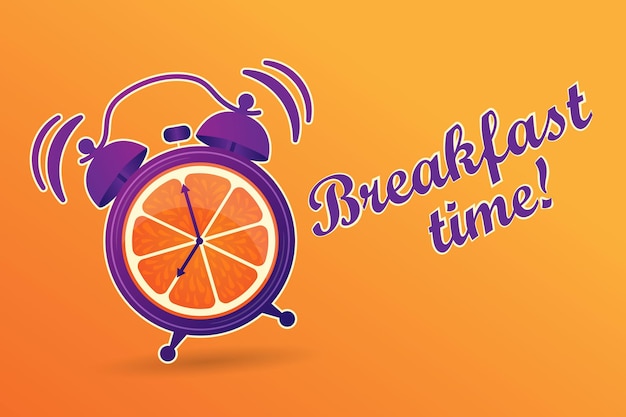 Hora del desayuno Jugo de naranjas para el desayuno