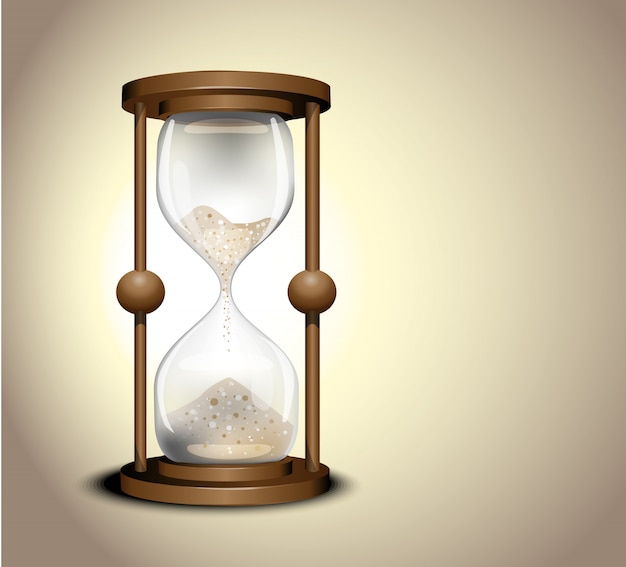 Vector hora del reloj de arena. reloj antiguo de reloj de arena