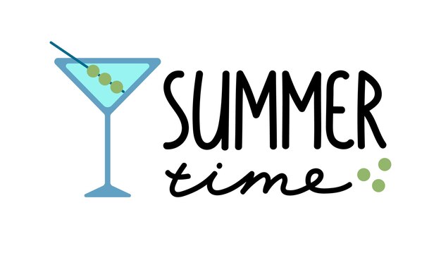 Hora de verano Letras de verano Vibraciones de verano Inscripción para posters de tarjetas