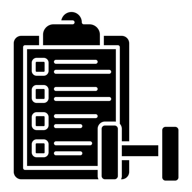 Horario de ejercicios Glifo Ilustración negra sólida
