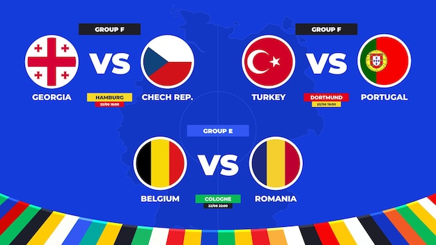 Horario de partidos Los partidos de los grupos F y E del torneo europeo de fútbol en Alemania 2024 Fase de grupos