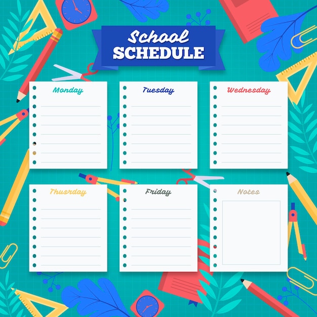 Horario plano de regreso a la escuela