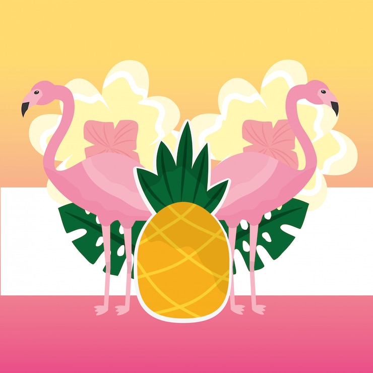 Vector horario de verano tropical