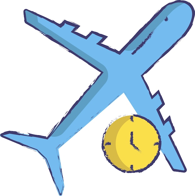 Horarios de vuelo ilustración vectorial dibujada a mano
