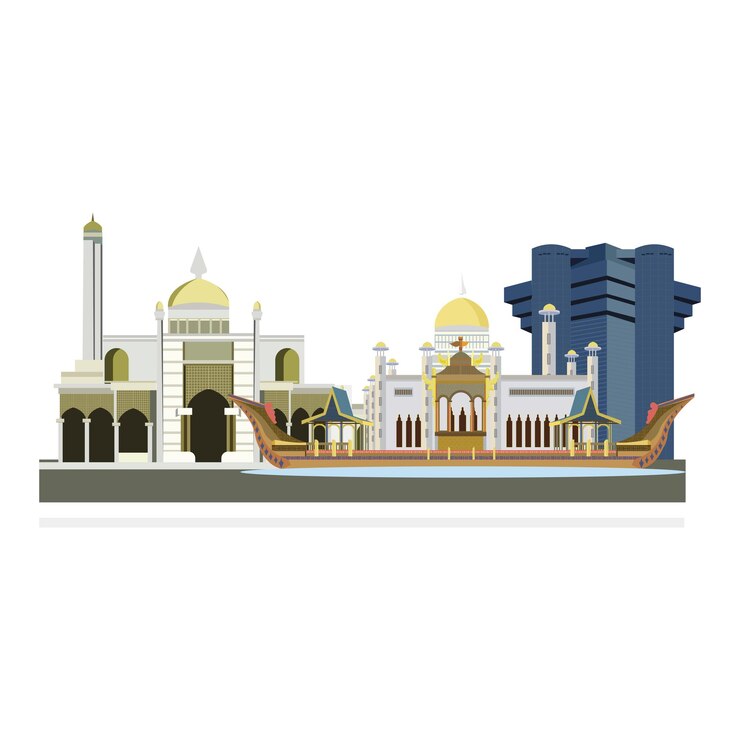 El horizonte de la ciudad de Brunei Darussalam