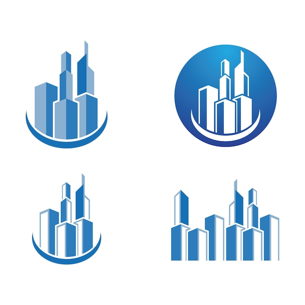 Horizonte de la ciudad moderna. silueta de la ciudad. ilustración vectorial en diseño plano