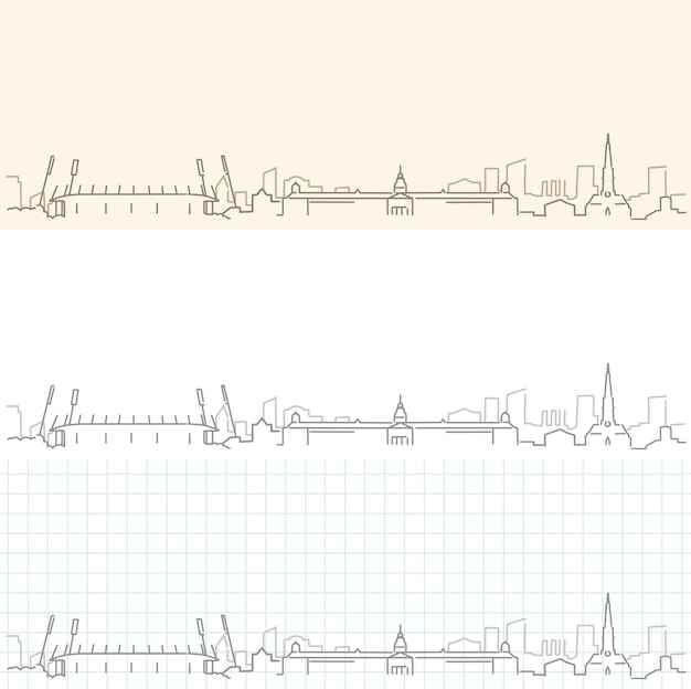 Vector horizonte dibujado a mano de karlsruhe