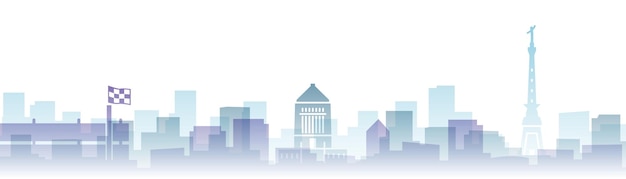Horizonte de puntos de referencia de degradado de capas transparentes de Indianápolis
