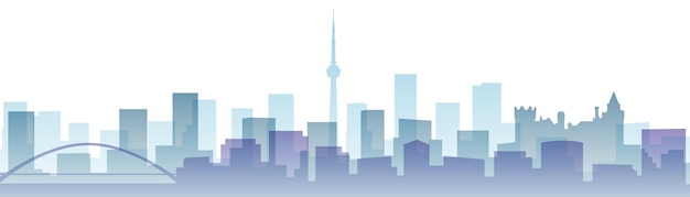 Vector horizonte de puntos de referencia de degradado de capas transparentes de toronto