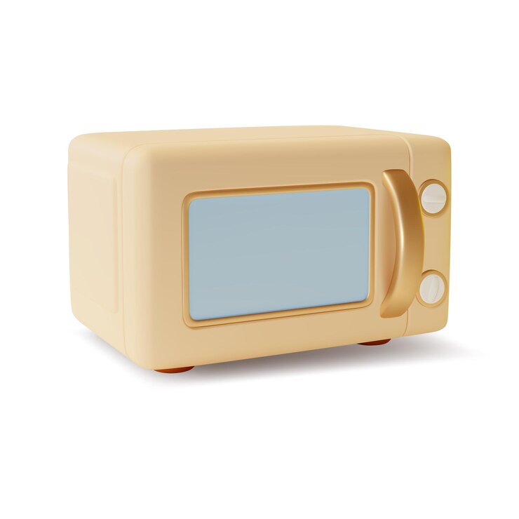 Vector horno de microondas 3d con puerta cerrada vector de estilo de dibujos animados
