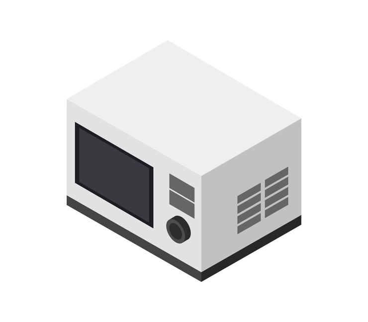 Vector horno de microondas isométrico