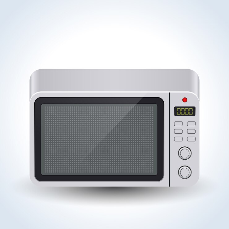 Vector horno de microondas realista ilustración vectorial