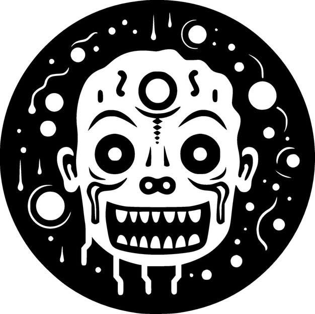 Horror blanco y negro icono aislado ilustración vectorial