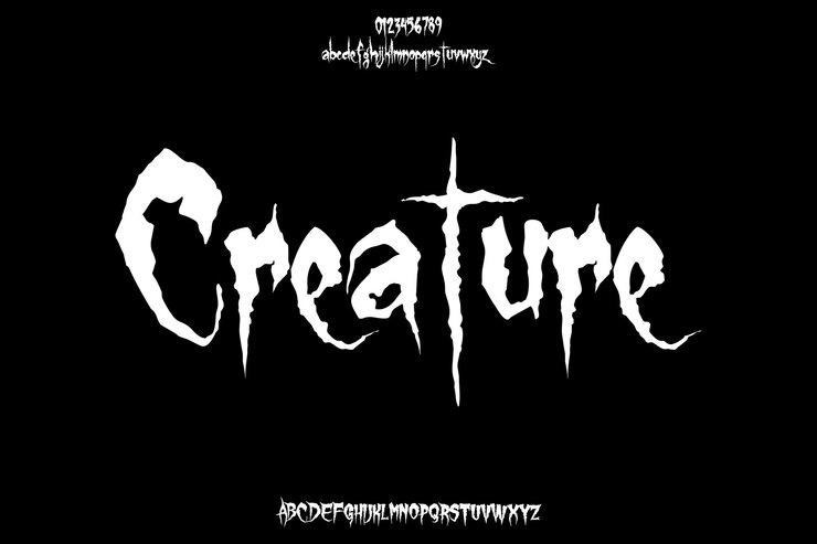 Vector horror creature creative vector fantasy display alfabeto diseño de fuentes