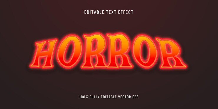 Vector horror de efecto de estilo de texto editable