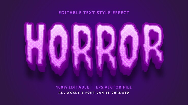 Vector horror halloween 3d efecto de estilo de texto estilo de texto de ilustrador editable