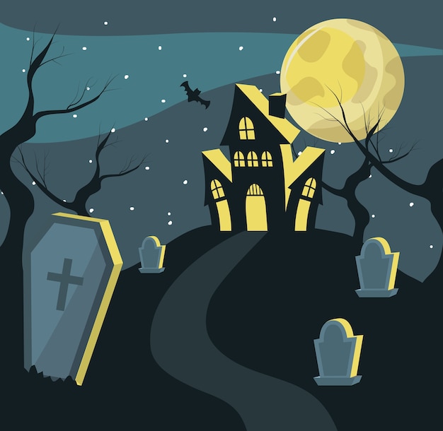 Horror house tarjeta de halloween