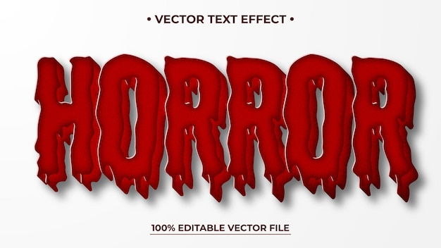 Horror plantilla de efecto de texto editable líquido limo rojo 3d estilo de texto de dibujos animados en negrita