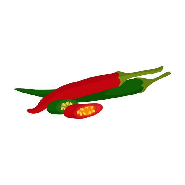 Hot Chili Pepper One Red Icon para comida picante y condimentos