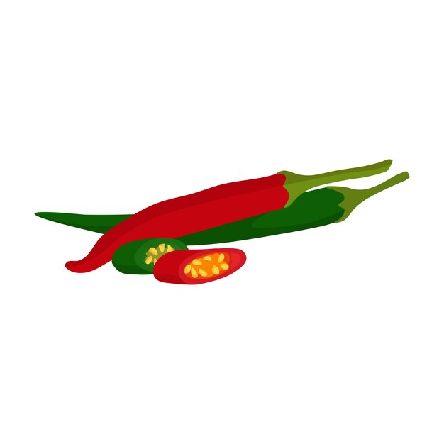 Hot Chili Pepper One Red Icon para comida picante y condimentos