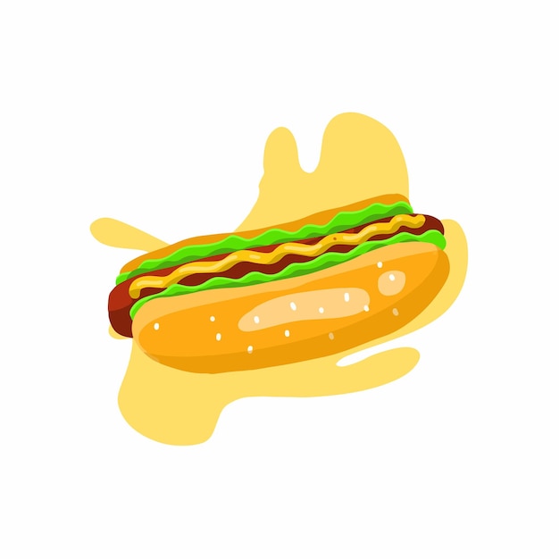 Hot Dog Burger Gráfico Vector Colorido Artículo