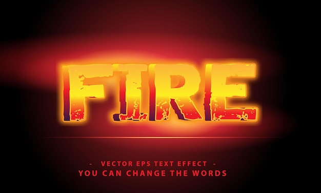 hot fire with text effect illustration
