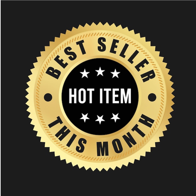 Vector hot item best seller label best seller logo design hot item best seller iconos