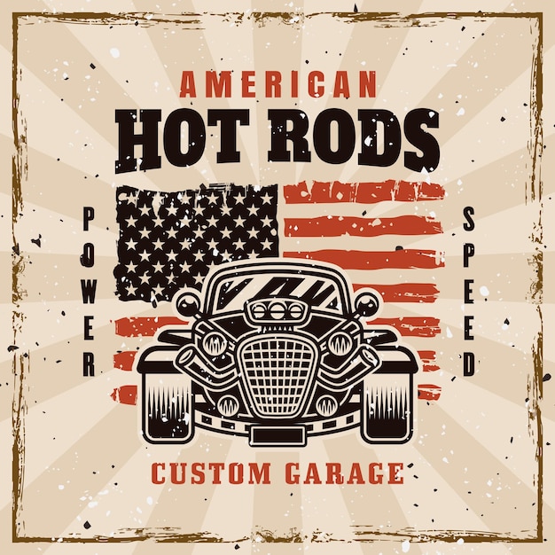 Vector hot_rod_emblem3vintage (en inglés)