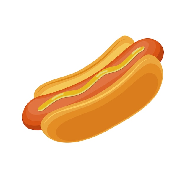 Hotdog comida rápida para carteles menús folleto web e icono comida rápida ilustración vectorial en estilo plano