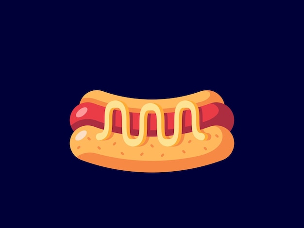 HotDog comida rápida Vector icono ilustración plana