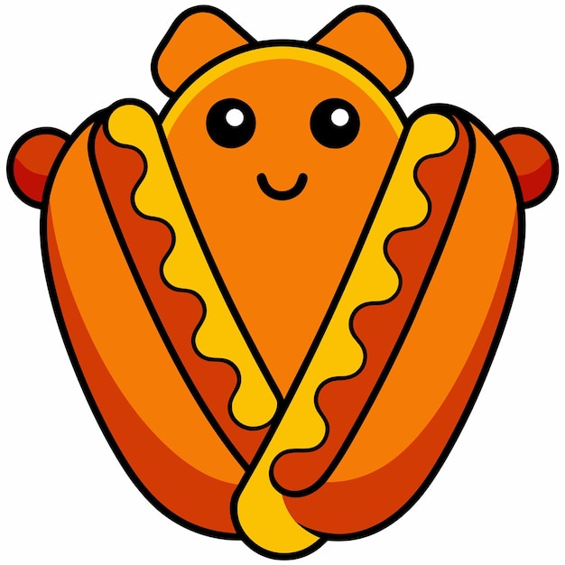 Hotdog Icon Vector Ilustración Vector Gráfico Deliciosa comida rápida Logotipo Menú de cafetería y restaurante Estilo de dibujos animados plano Adecuado para página de aterrizaje web Banner Flyer Sticker Fondo de pantalla