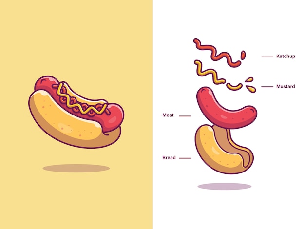 Hotdog ingredientes alimentos