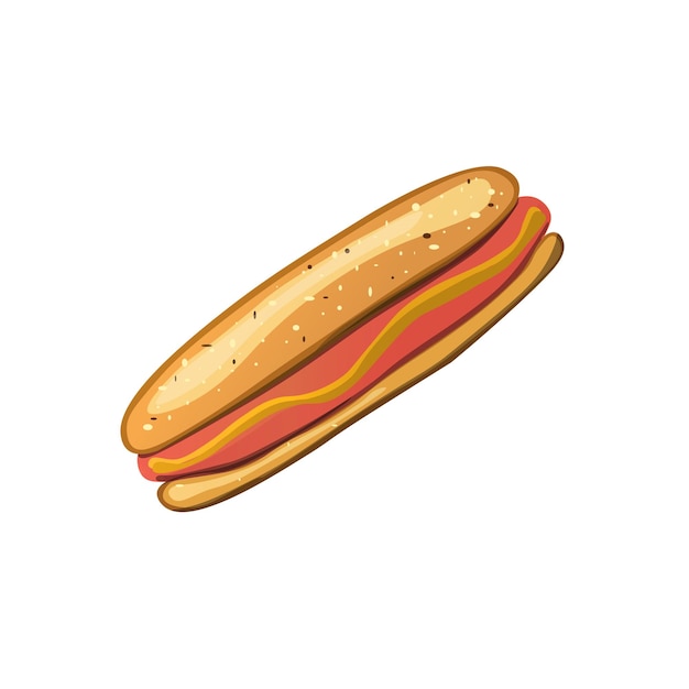 Hotdog Vector aislado ilustración plana comida rápida para carteles menús folleto web e icono comida rápida