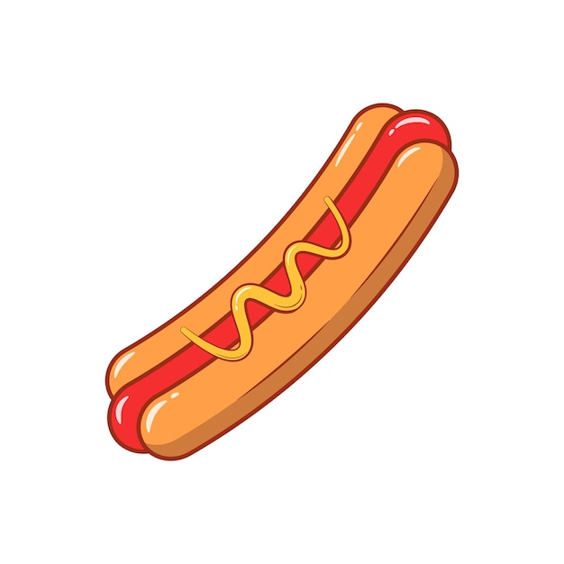 Hotdog Vector ilustración dibujos animados icono