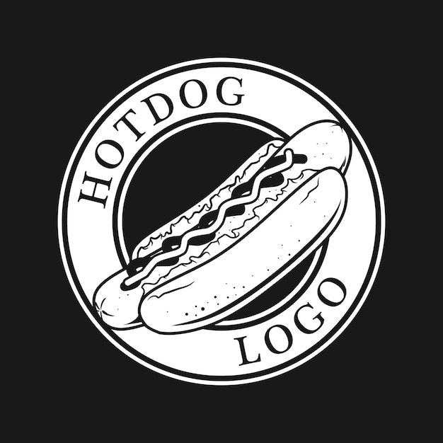 Hotdog vector logo negro amp blanco color