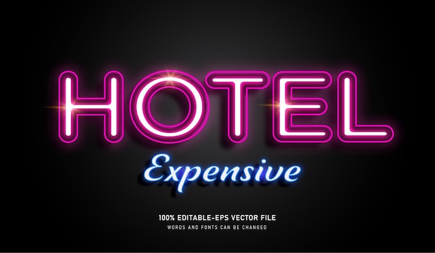 HOTEL Efecto de texto caro y fuente editable