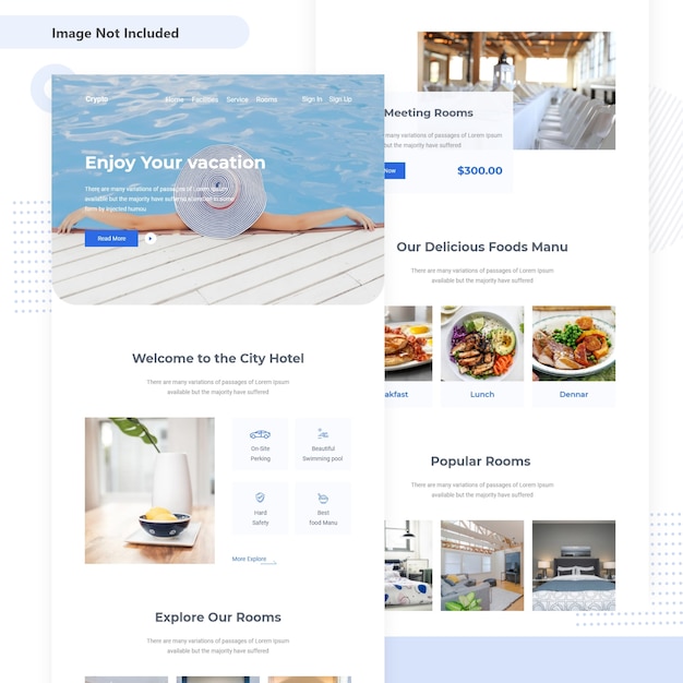 Hotel resort ui diseño de plantilla de correo electrónico